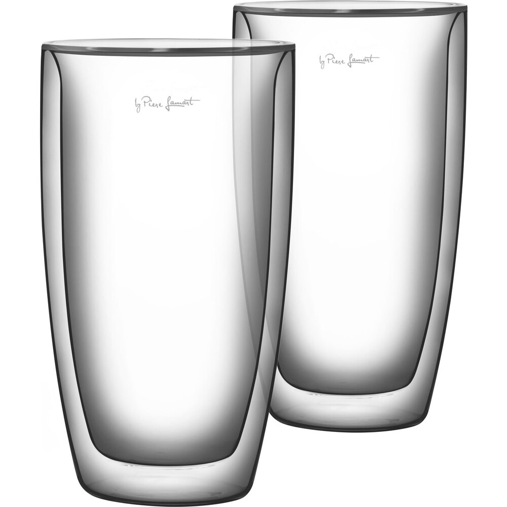 Set din sticla pentru caffe-latte Lamart, 2 buc, 380 ml